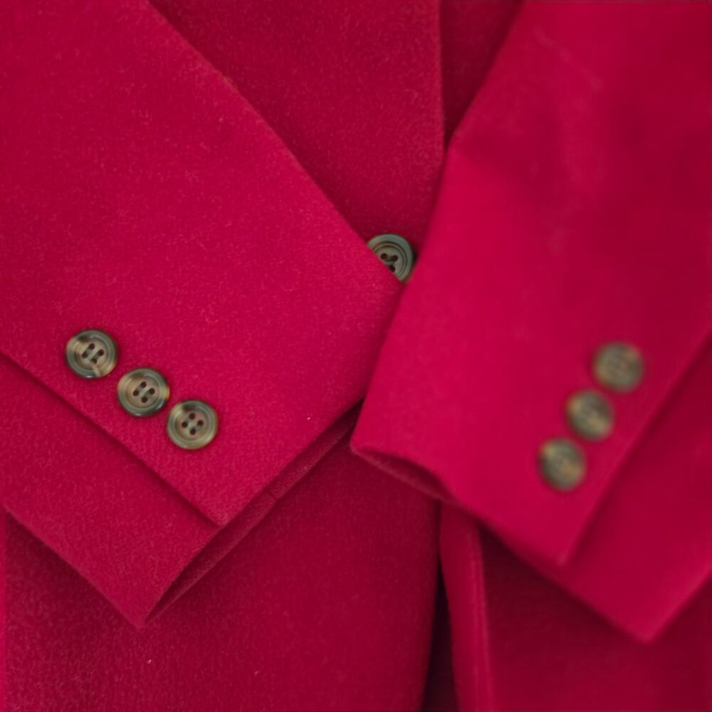 L.L. Bean Women's Size 10 Red Lined Wool Cashmere Blend Blazer - Picture 7 of 11